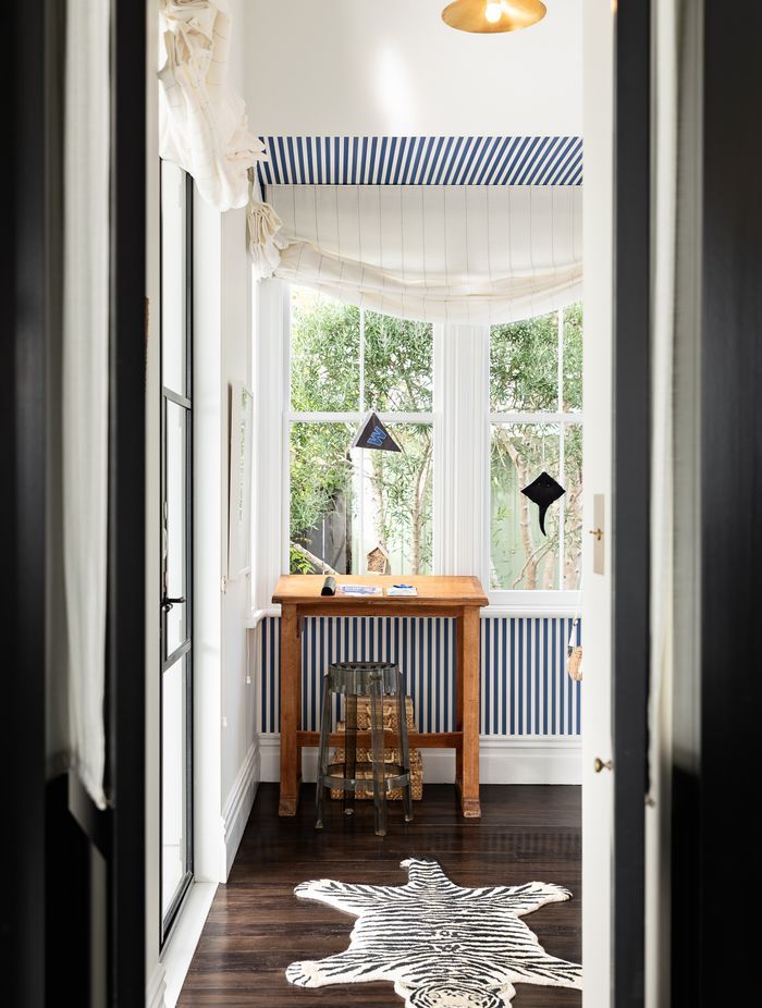 Wilder's vintage desk was found underneath the house.