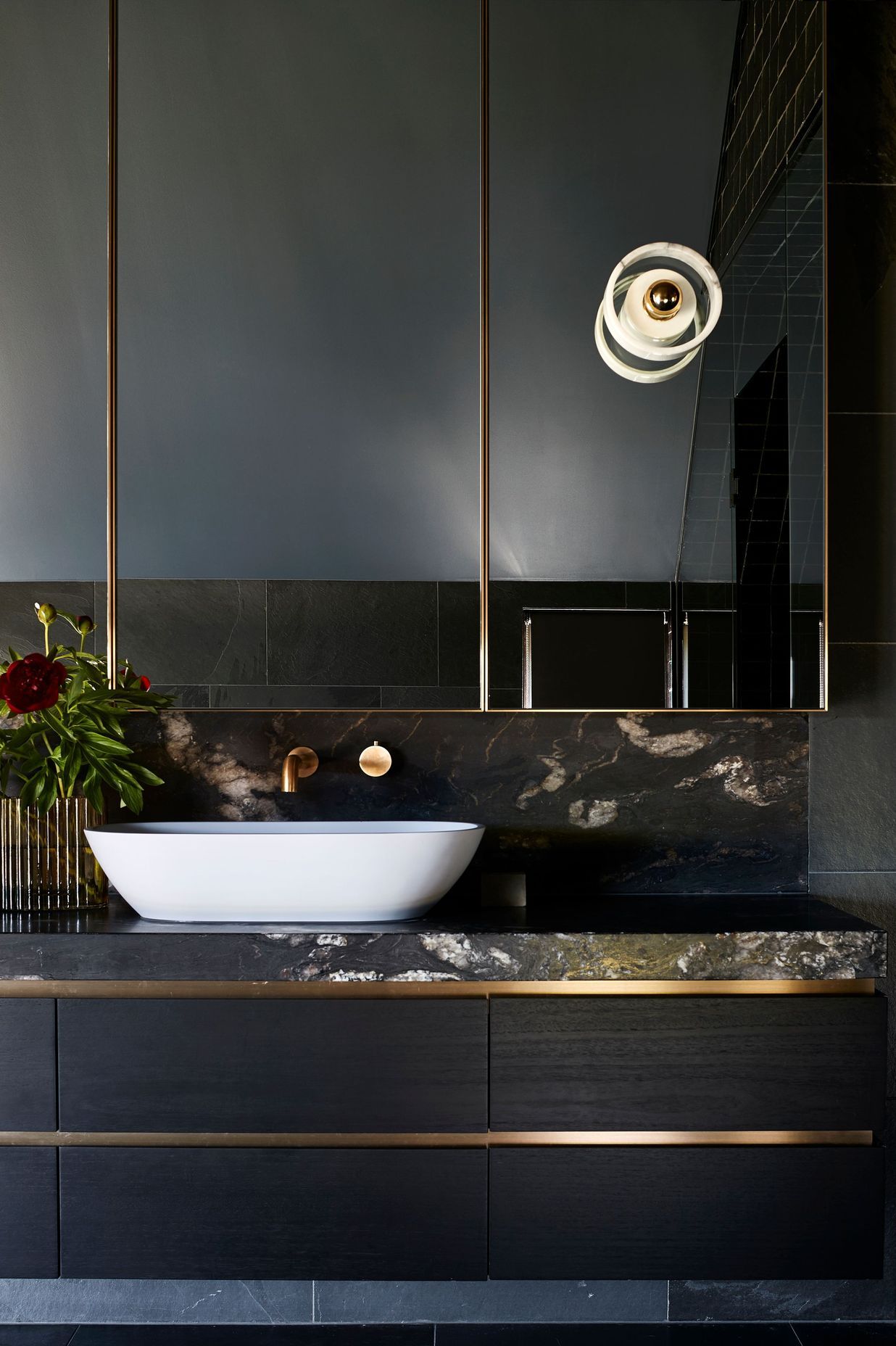 The gold accents the black and white colour scheme | Photography by Shannon McGrath