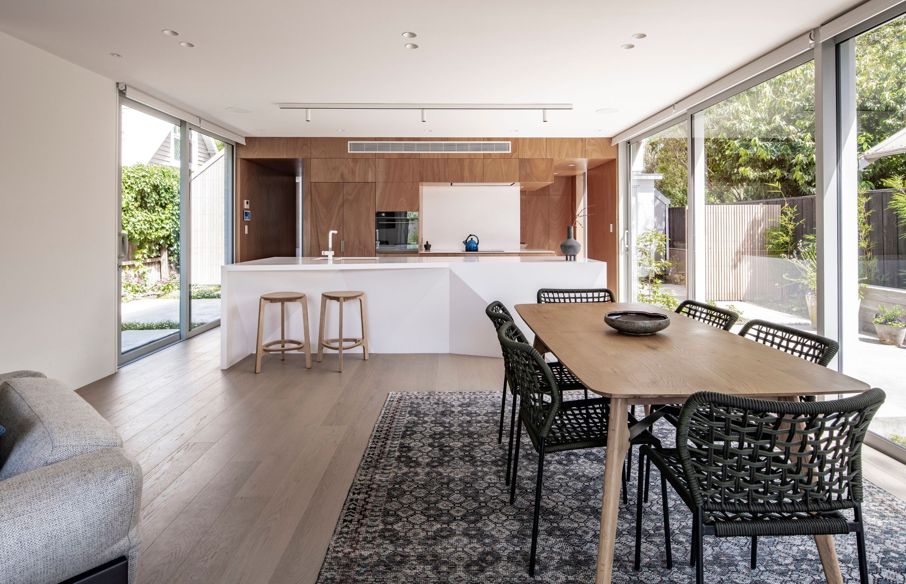 The kitchen and dining area.