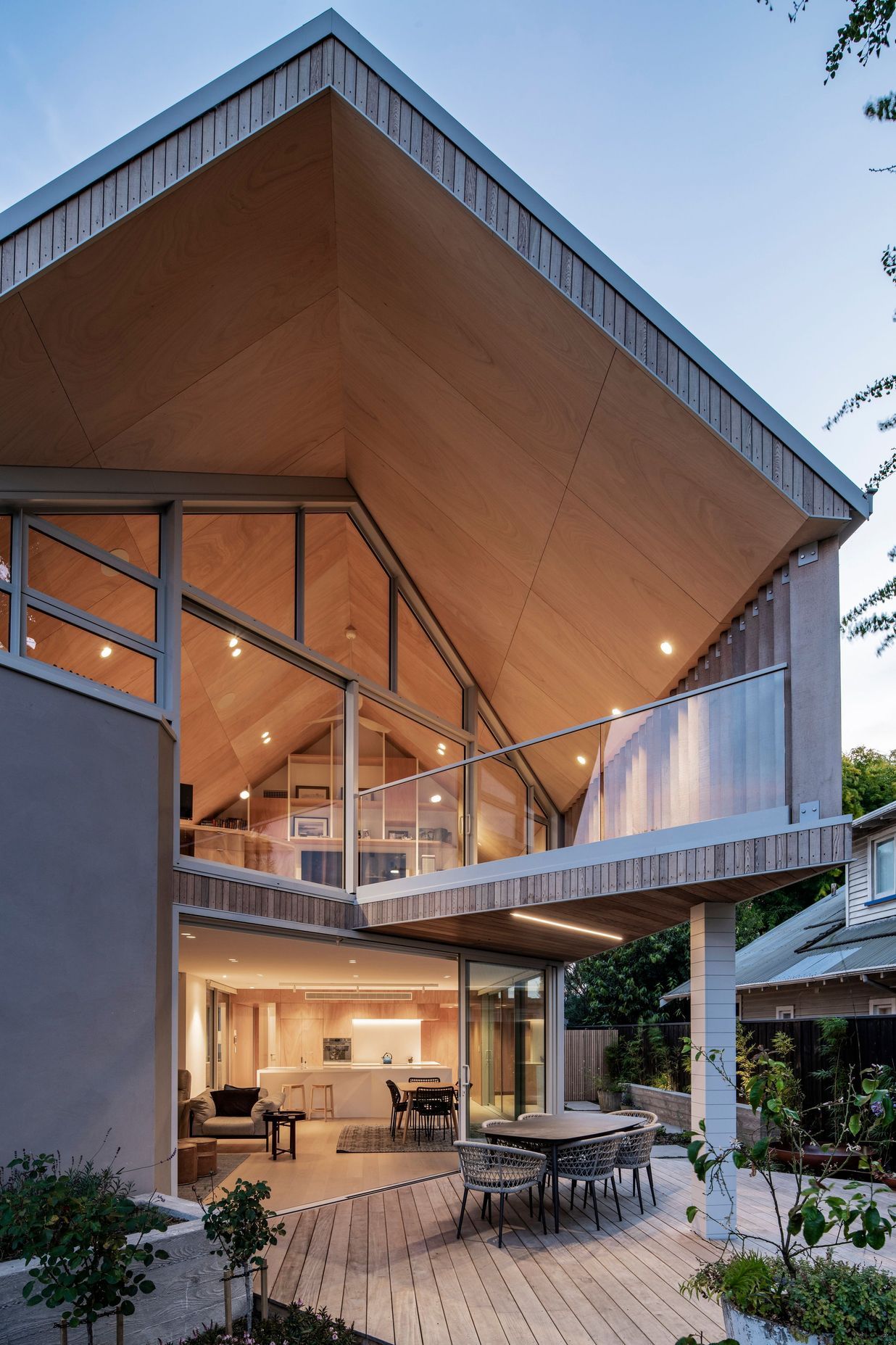 Different types of timber were used throughout, for cladding and interior applications.