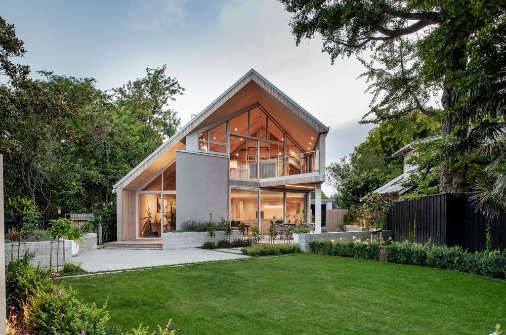 The unorthodox gable form provided an opportunity to play with angles in a unique way.