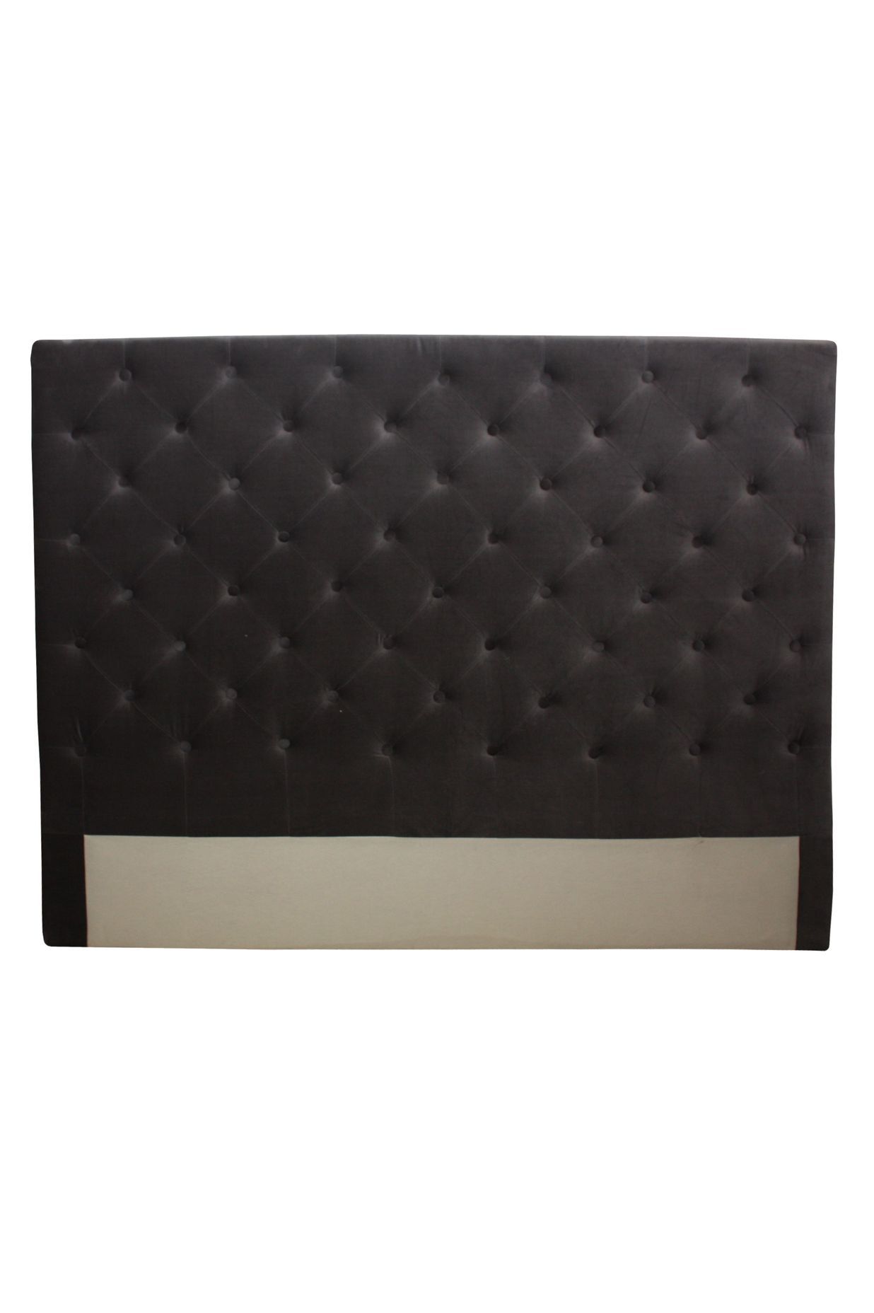 Button bedhead in velvet by French Country Collections