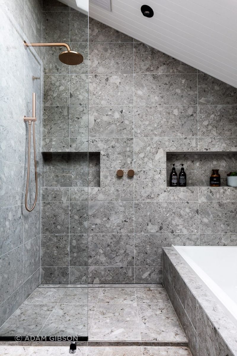 The palette remains neutral in the private areas of the home.