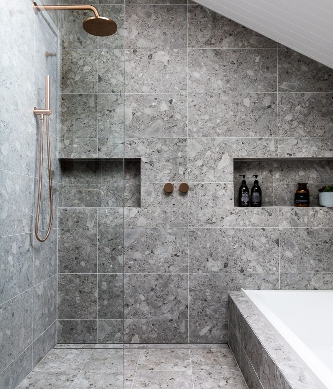 The palette remains neutral in the private areas of the home.