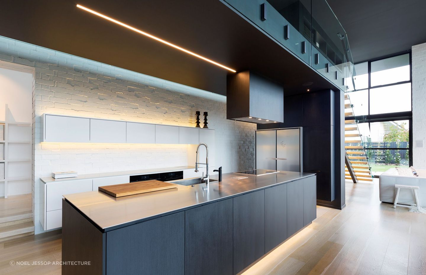 Big on texture and industrial style in this Waikato kitchen by Noel Jessop Architecture.