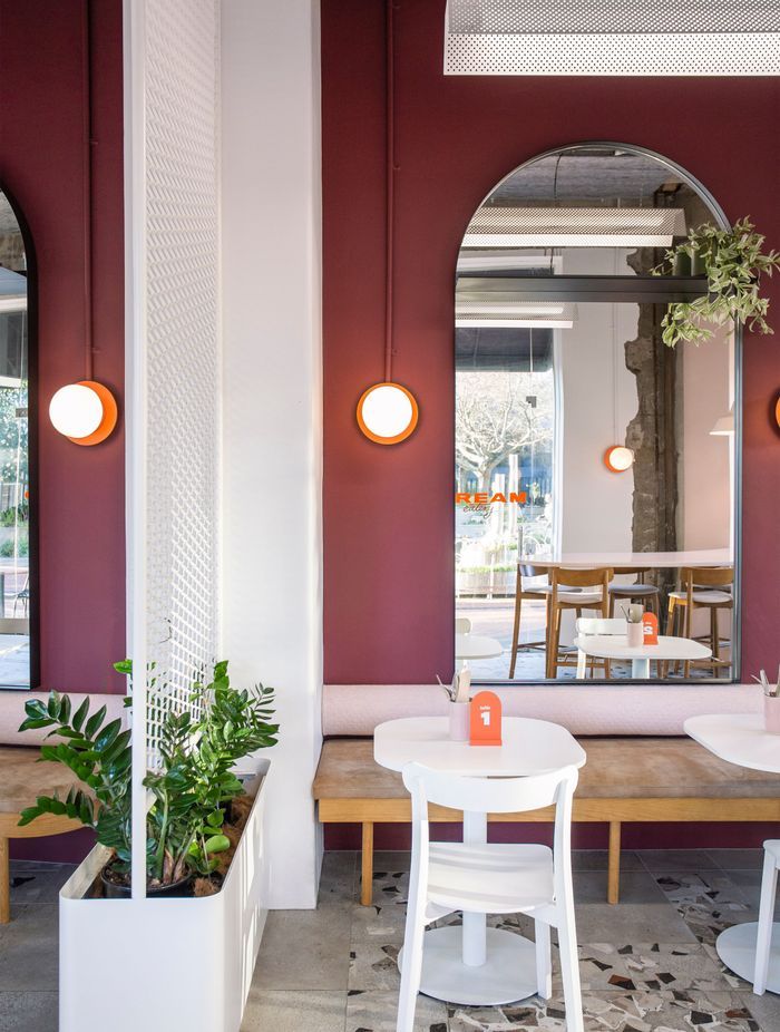 Mirrors mimic windows to increase space and light.