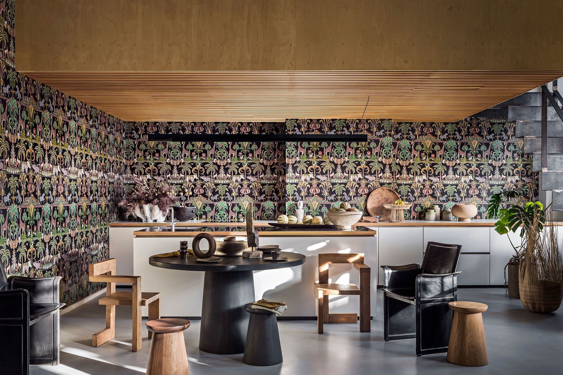 Patterned wallpaper like this stunning example from the Ardmore Jabula Wallpaper Collection is a great way to inject some personality into your kitchen