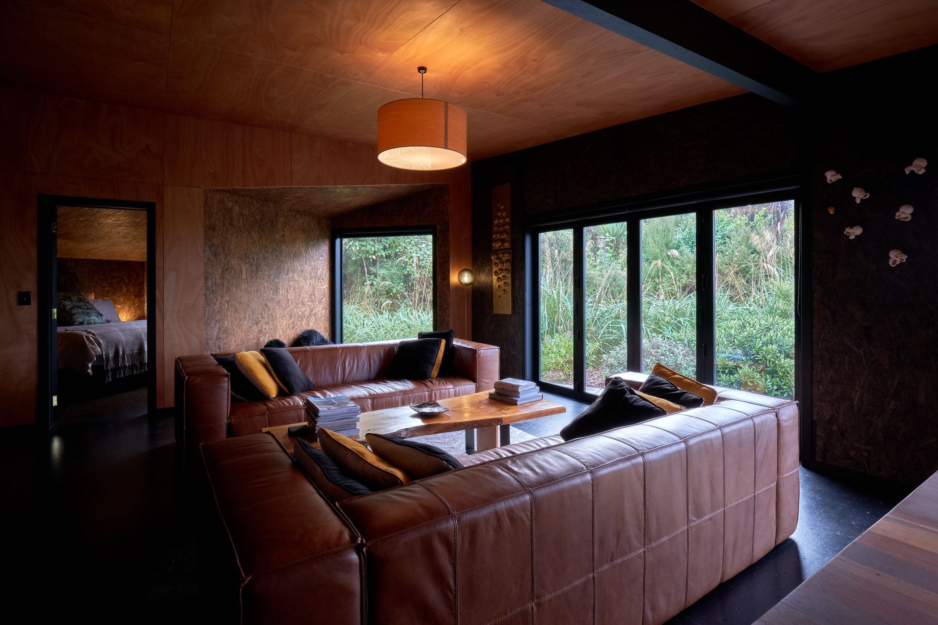 The home's furnishings are warm and comfortable.