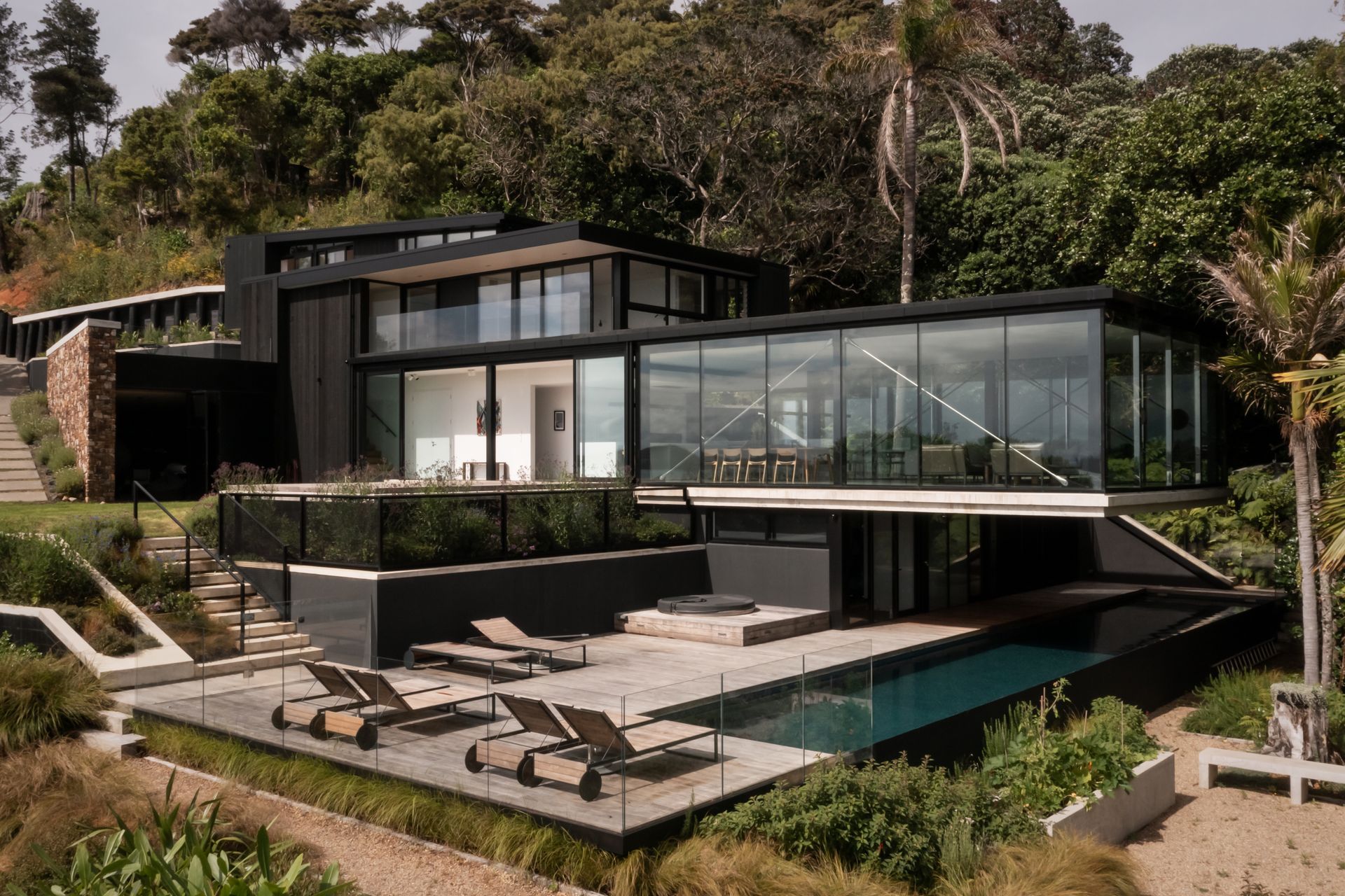 The home is a far cry from the original dilapidated villa and overgrown century-old farmstead. But it is just as independent: “This house is completely self-sufficient. So it's got solar, it's got water, it has its own effluent disposal system.”