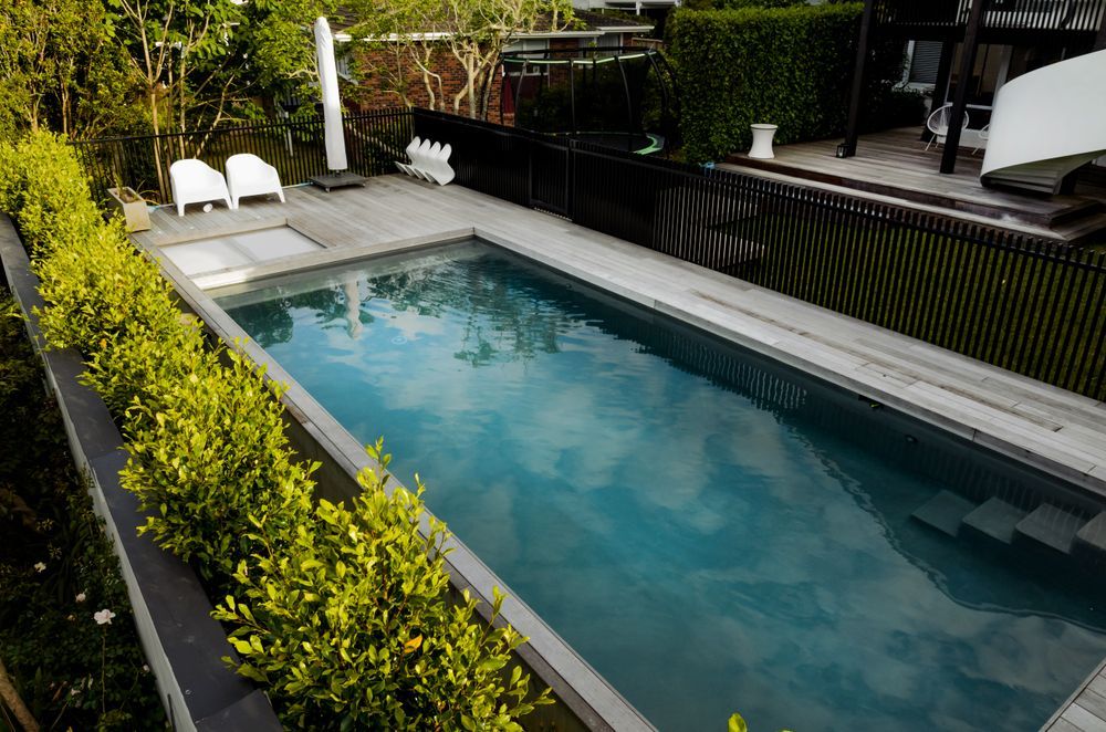 The new pool is a favourite hangout area for the family.