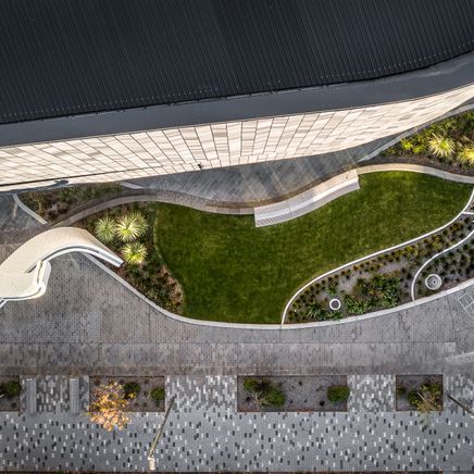 Te Pae Christchurch Convention Centre: a landscape referencing the Avon River, Ngāi Tahu identity, and the vibrant heart of Christchurch