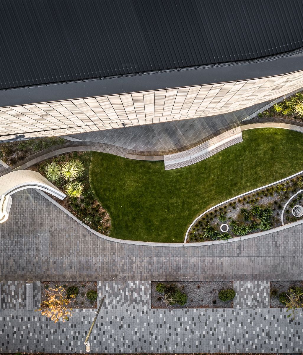 Te Pae Christchurch Convention Centre: a landscape referencing the Avon River, Ngāi Tahu identity, and the vibrant heart of Christchurch