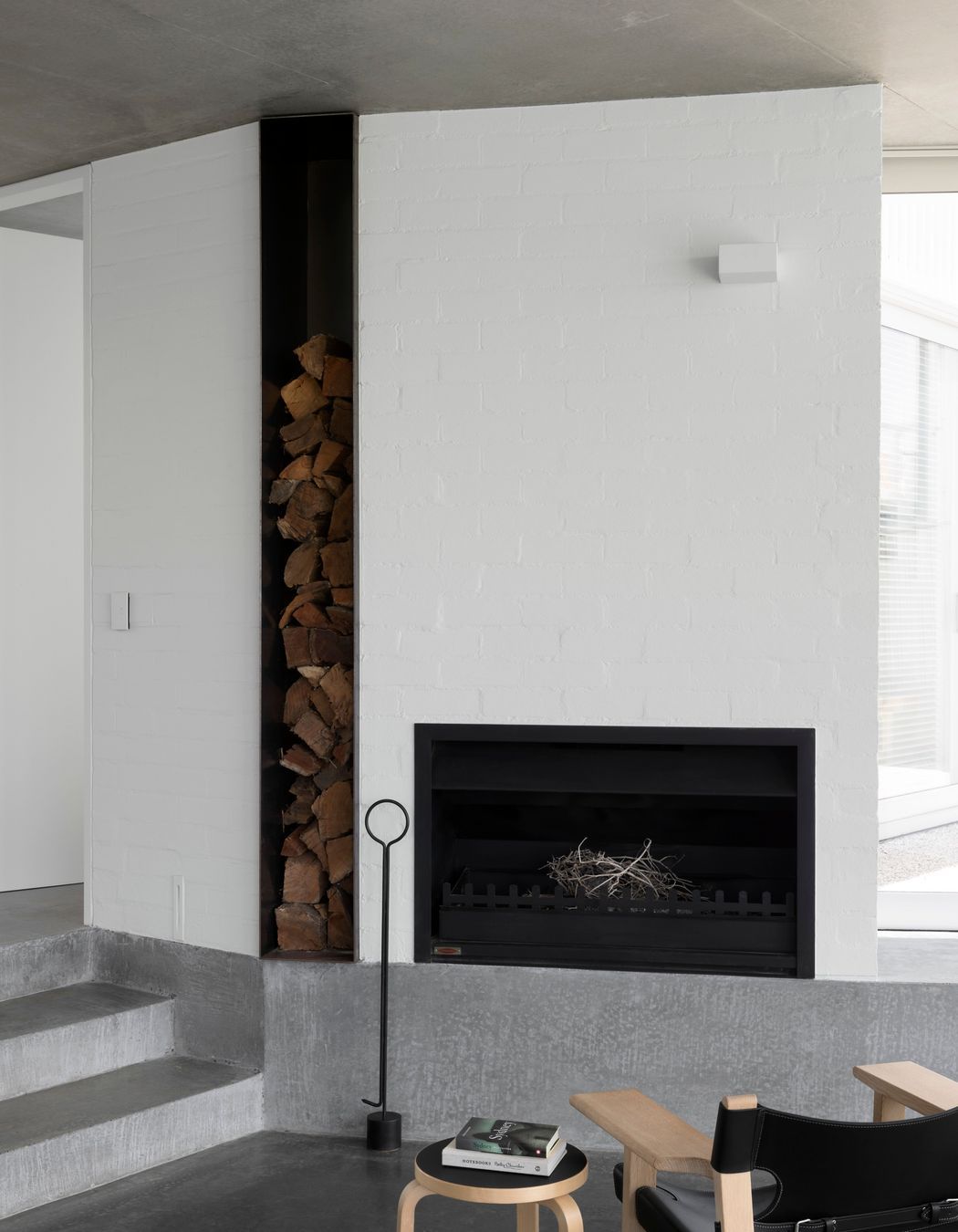 The fireplace in the sunken lounge is a favourite spot to relax.