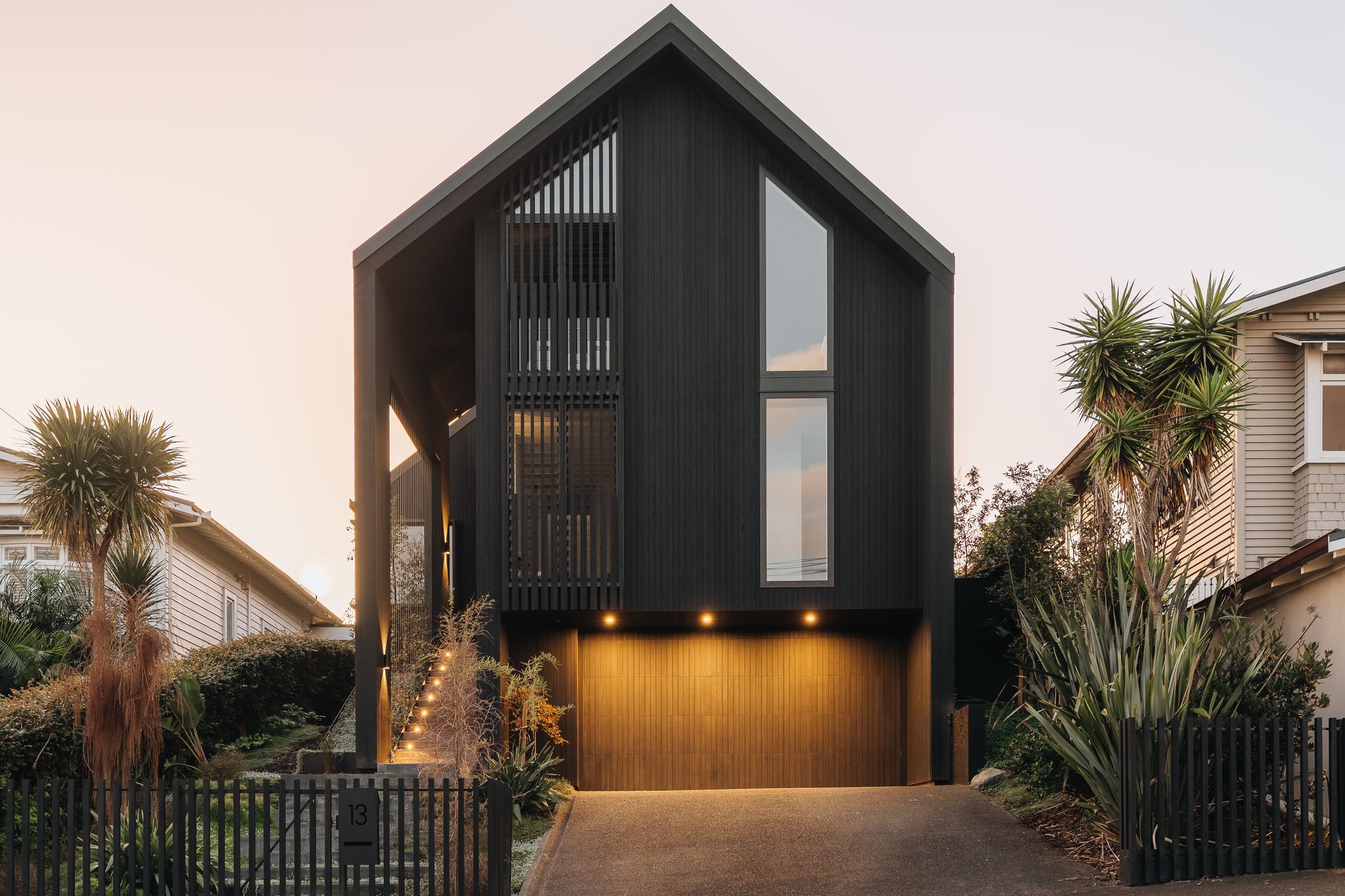 Borrowing from the form of the original bungalow, the gable has been extended to gain an additional level in the new home.