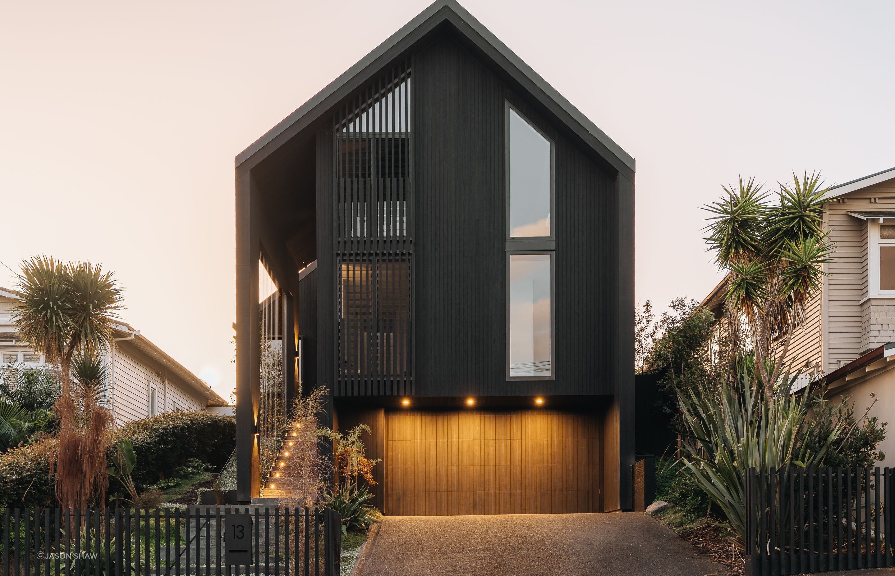 Borrowing from the form of the original bungalow, the gable has been extended to gain an additional level in the new home.