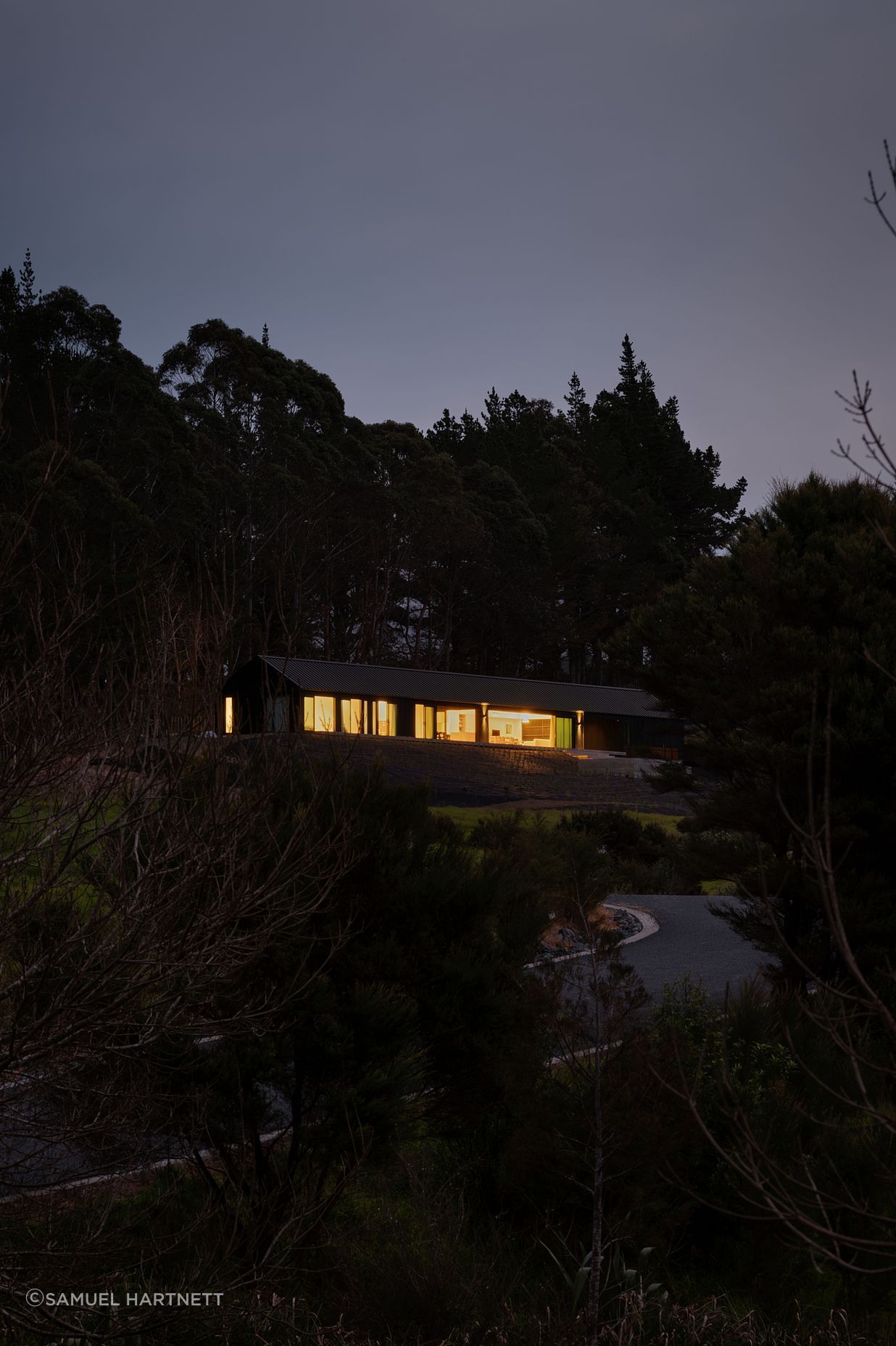 The length of the home meant one of the long sides could enjoy the north-facing sun and views.
