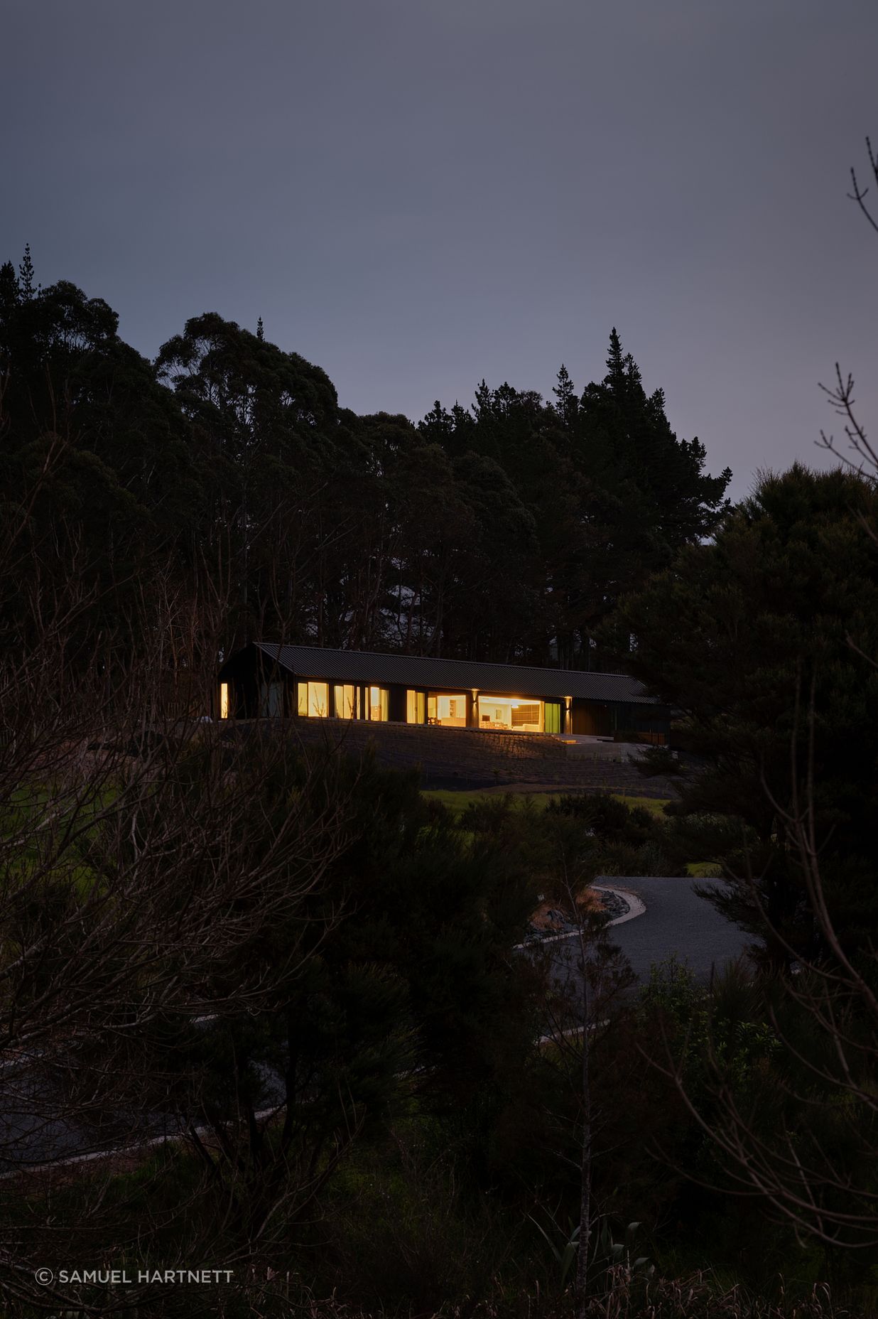 The length of the home meant one of the long sides could enjoy the north-facing sun and views.
