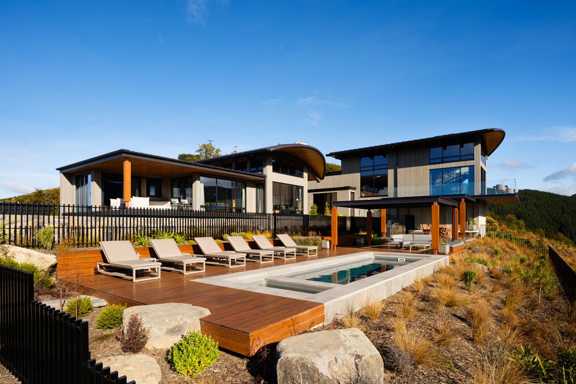 The plunge pool is just one of many outdoor living options on offer.