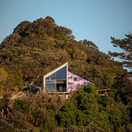 Edgy architecture in a cliffside Coromandel bach