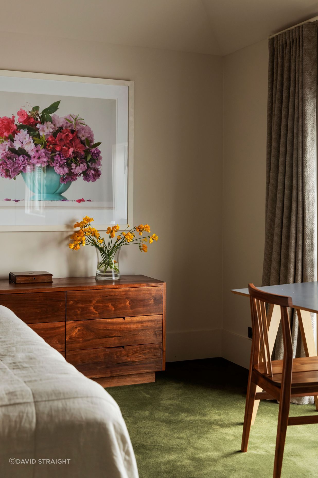 The interiors by Katie Lockhart are consistent throughout the house. “The client bought it intending to adapt it and didn’t want it to be jarring between old and new.”