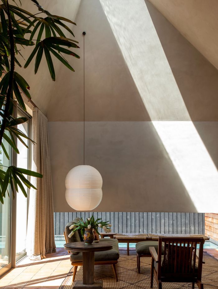 The tapered living area. “Along the way you’ve got to make a thousand correct decisions,” says Jack. “Just because you’ve got an interesting plan at concept stage doesn’t mean you’ve achieved it yet. I enjoy that process.”