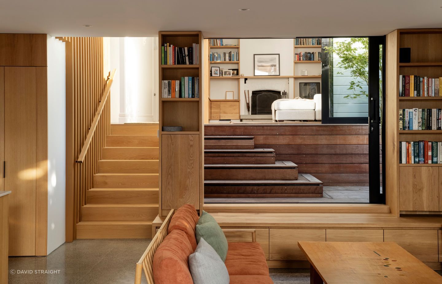 “We used the original villa for the kids' bedrooms, bathrooms and laundry, and we also carved out a second living area in the northwestern corner,” says Jonathan. “The courtyards are lovely spaces because they allow light deep into the house and create ambiguity between indoors and out.”