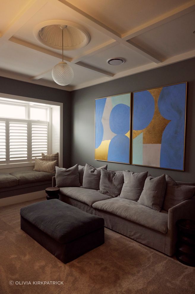 The formal lounge features original bungalow elements.