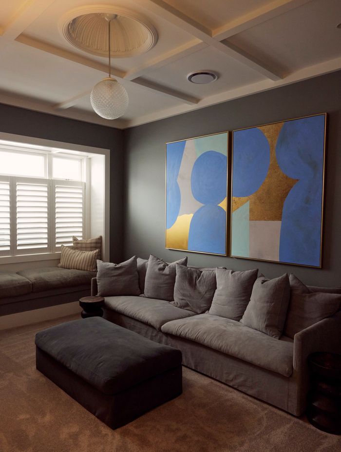 The formal lounge features original bungalow elements.