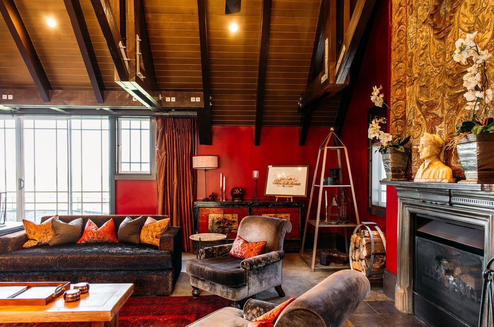 The evening room is upstairs. “We’ve sourced a number of items, and we’ve had pieces custom made. And even though it’s new furniture we chose to use classic styles that add to a layered feel in a way that you can’t pinpoint exactly what’s new and what’s old.”