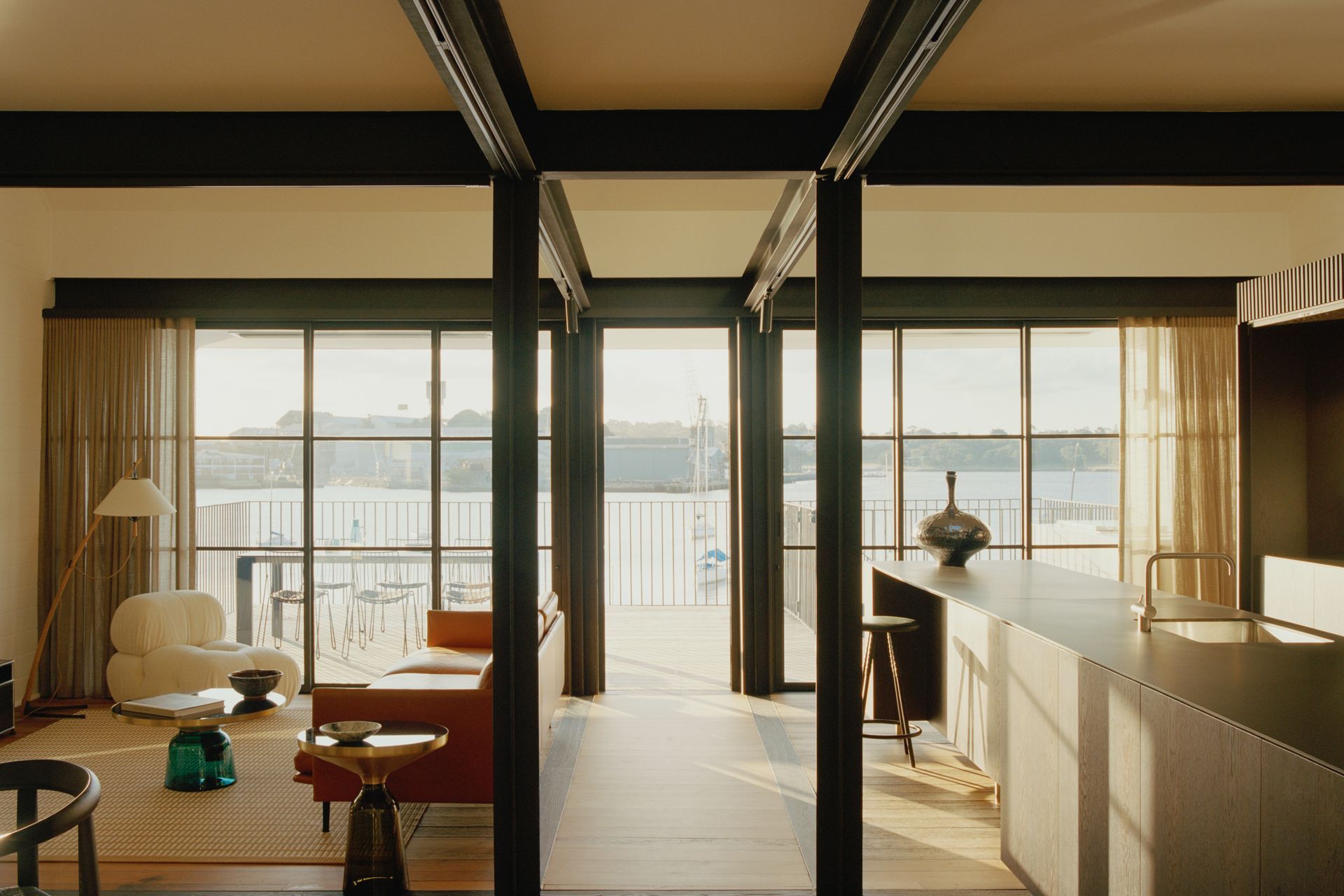 The original fisherman's house is transformed into an open plan living space drenched in light.