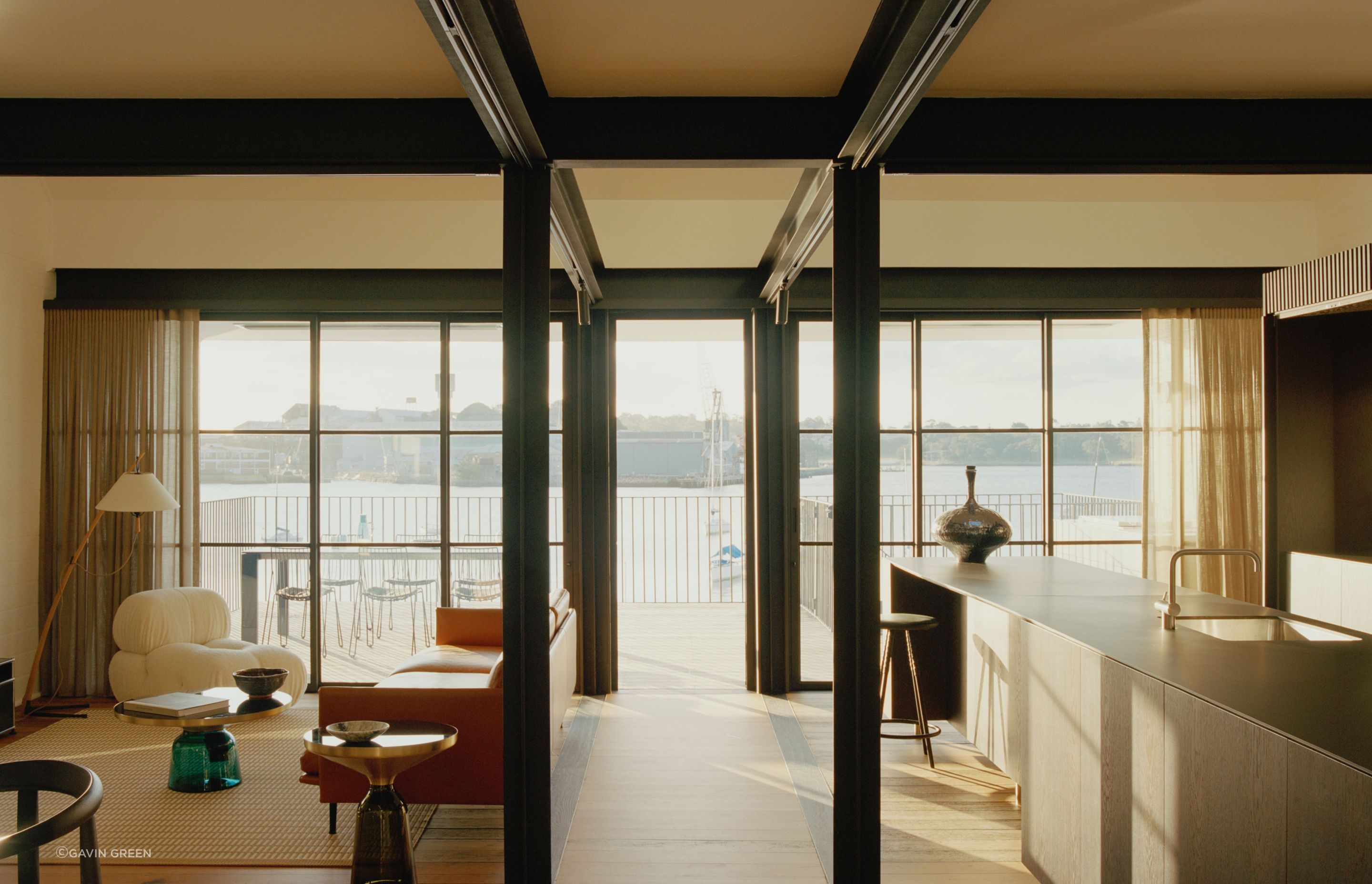 The original fisherman's house is transformed into an open plan living space drenched in light.
