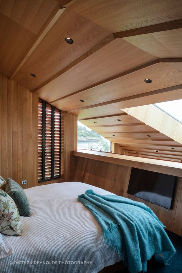 The home has three bedrooms and three and a half bathrooms. Because each bedroom has an en suite the family hadn't decided whose room was whose through the process. “The one on the mezzanine above the kitchen is now the main bedroom,” says Brad.