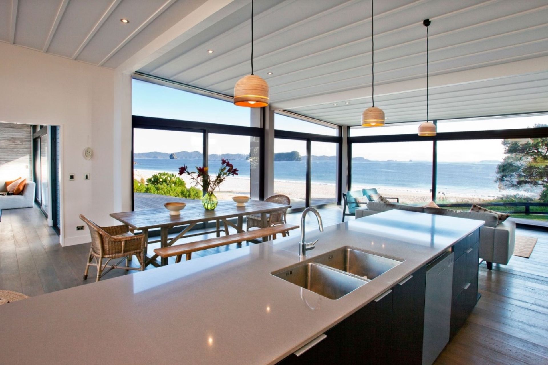 The beachfront views can be fully appreciated from inside the home.