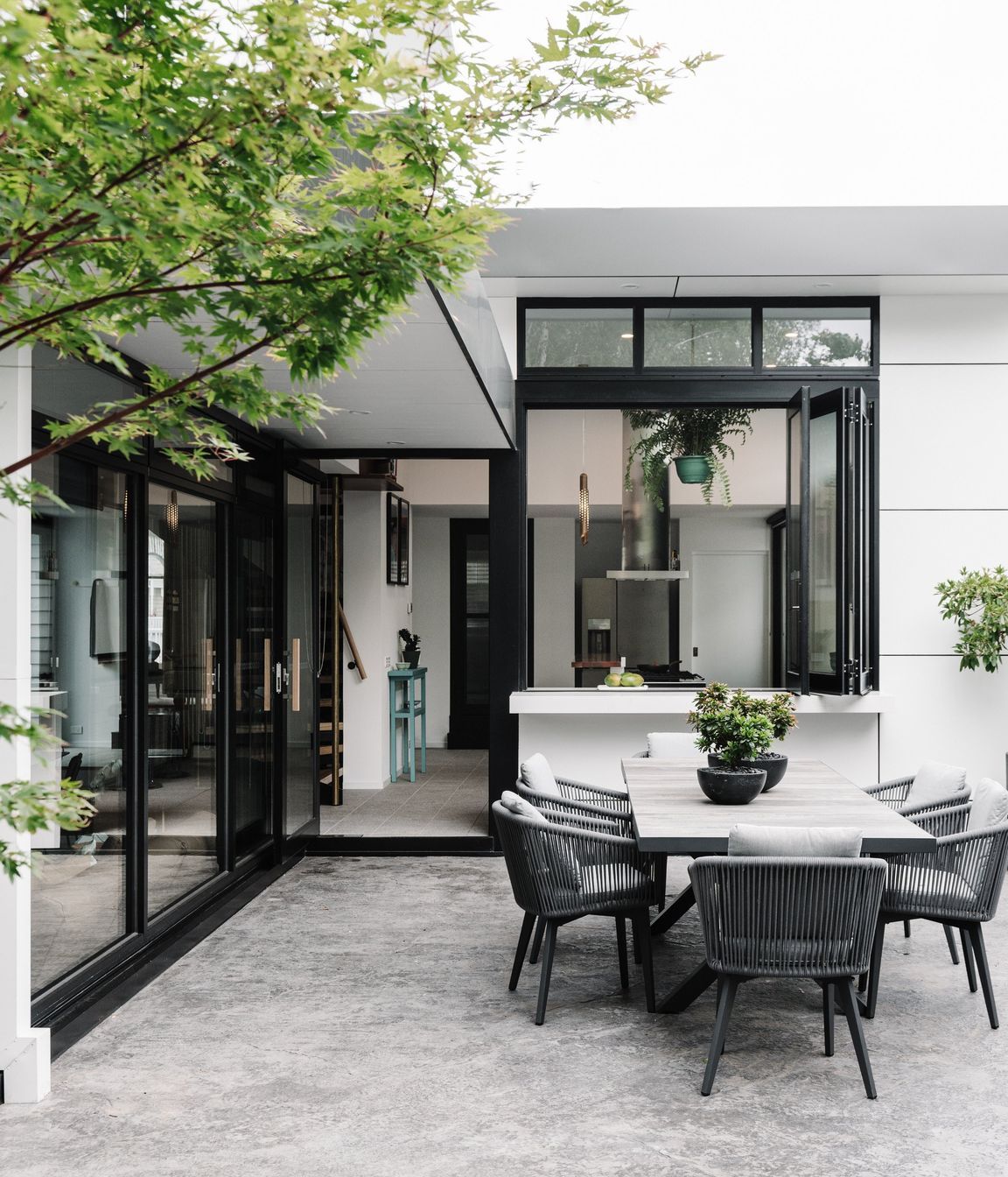 A kitchen servery window was a must-have for the client from the start of the design process.