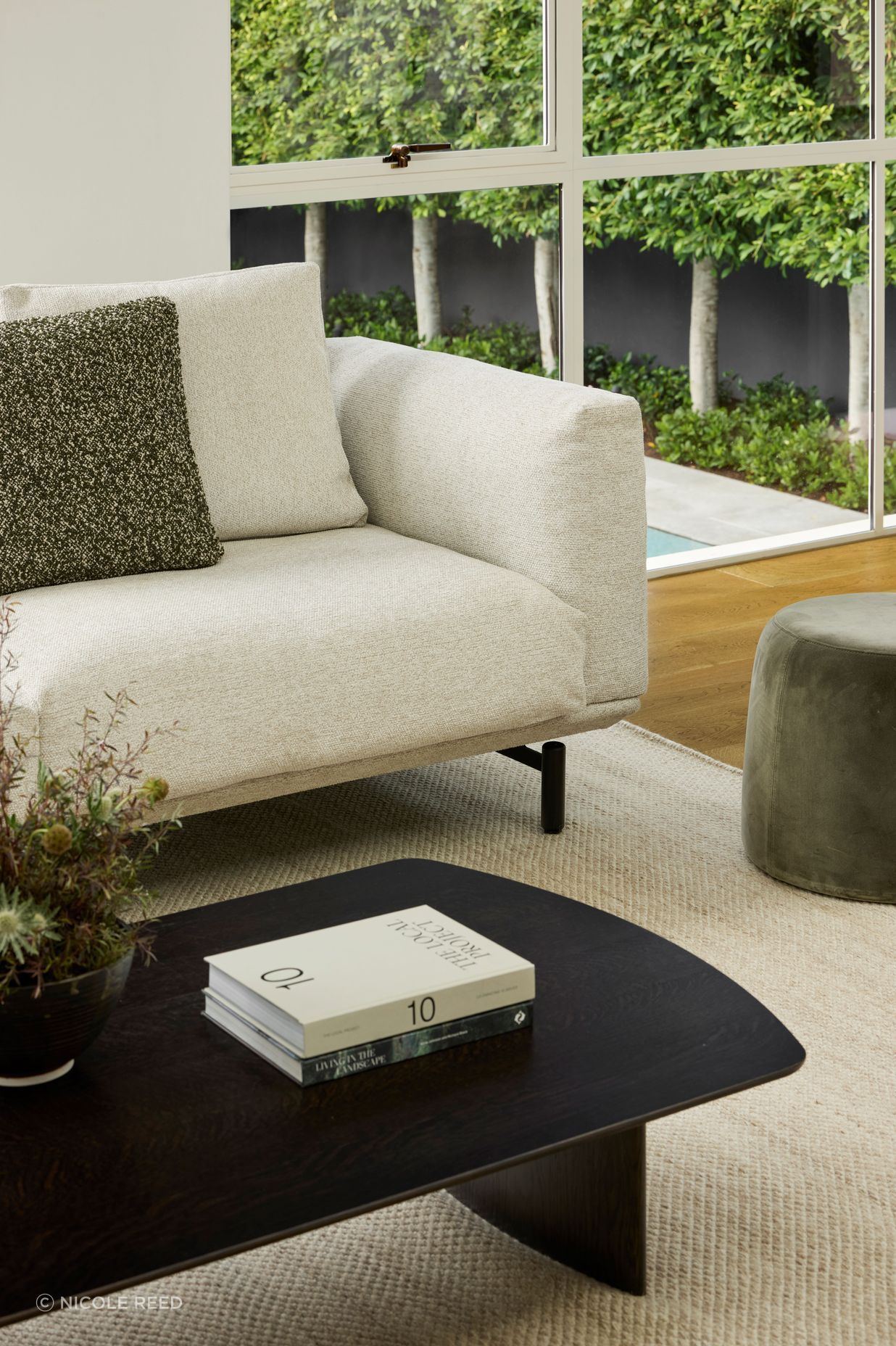 The Portland coffee table is displayed in the new smoked oak stain—a shade Kett developed as a midpoint between our light walnut and exhibition stains.