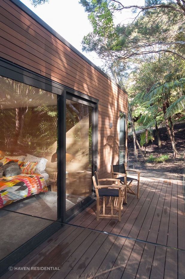 The home has plenty of outdoor living space to make the most of the beautiful bush location.