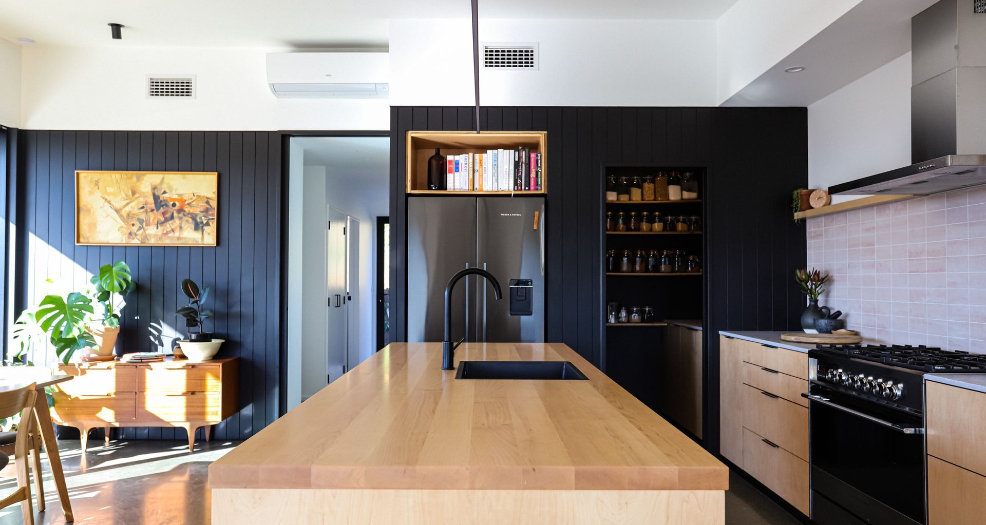 The spacious open-plan kitchen