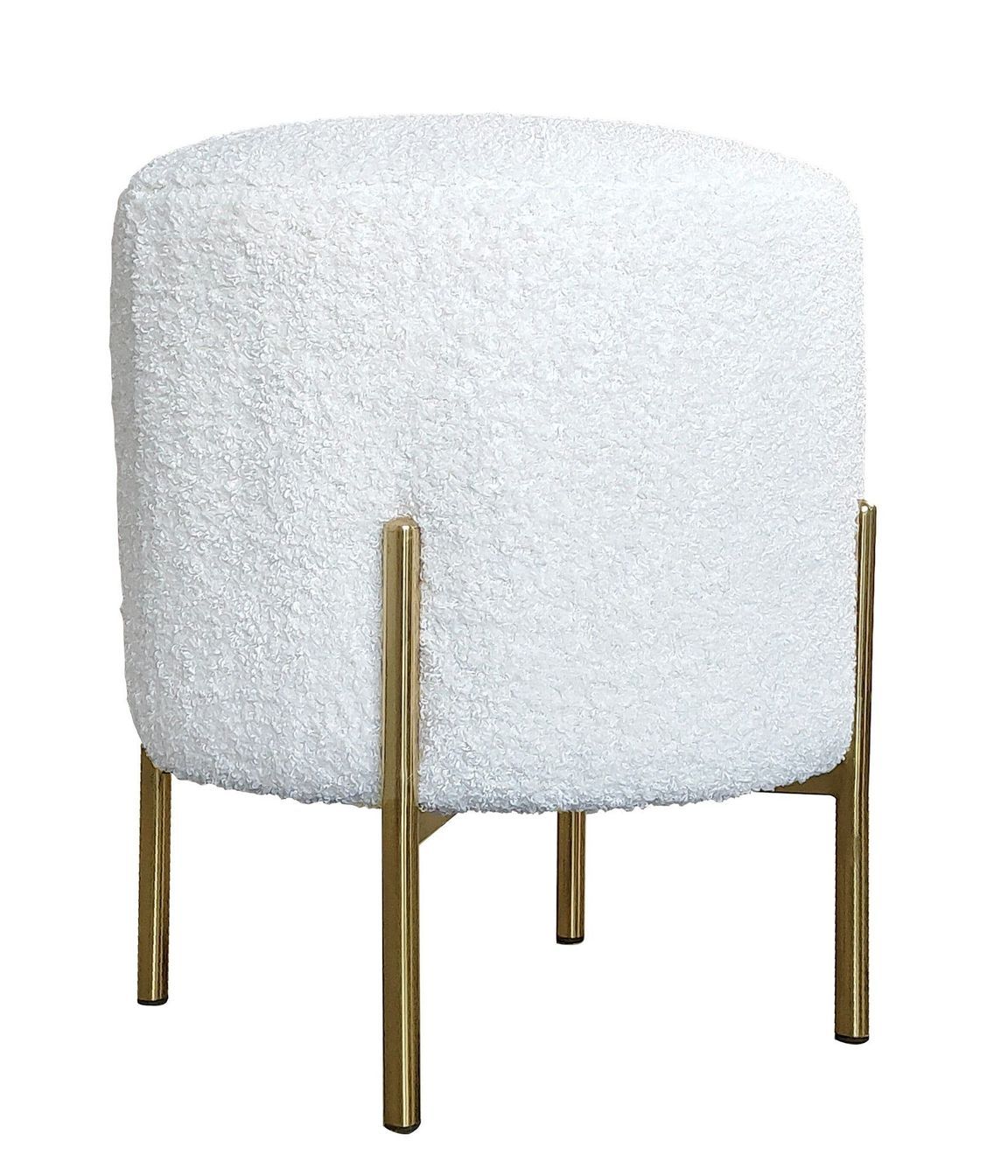  Boucle ottoman stool with gold frame by Ivory &amp; Deene