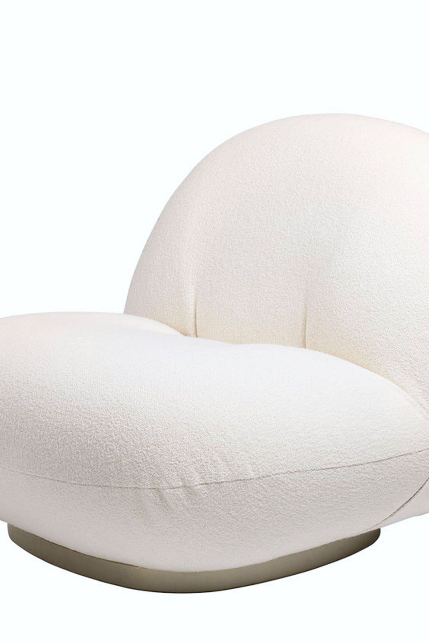 Luxury occasional boucle accent swivel chair in Paris by Ivory & Deene