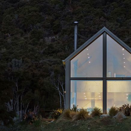 A minimalist mountain cabin on the slopes of Mount Iron