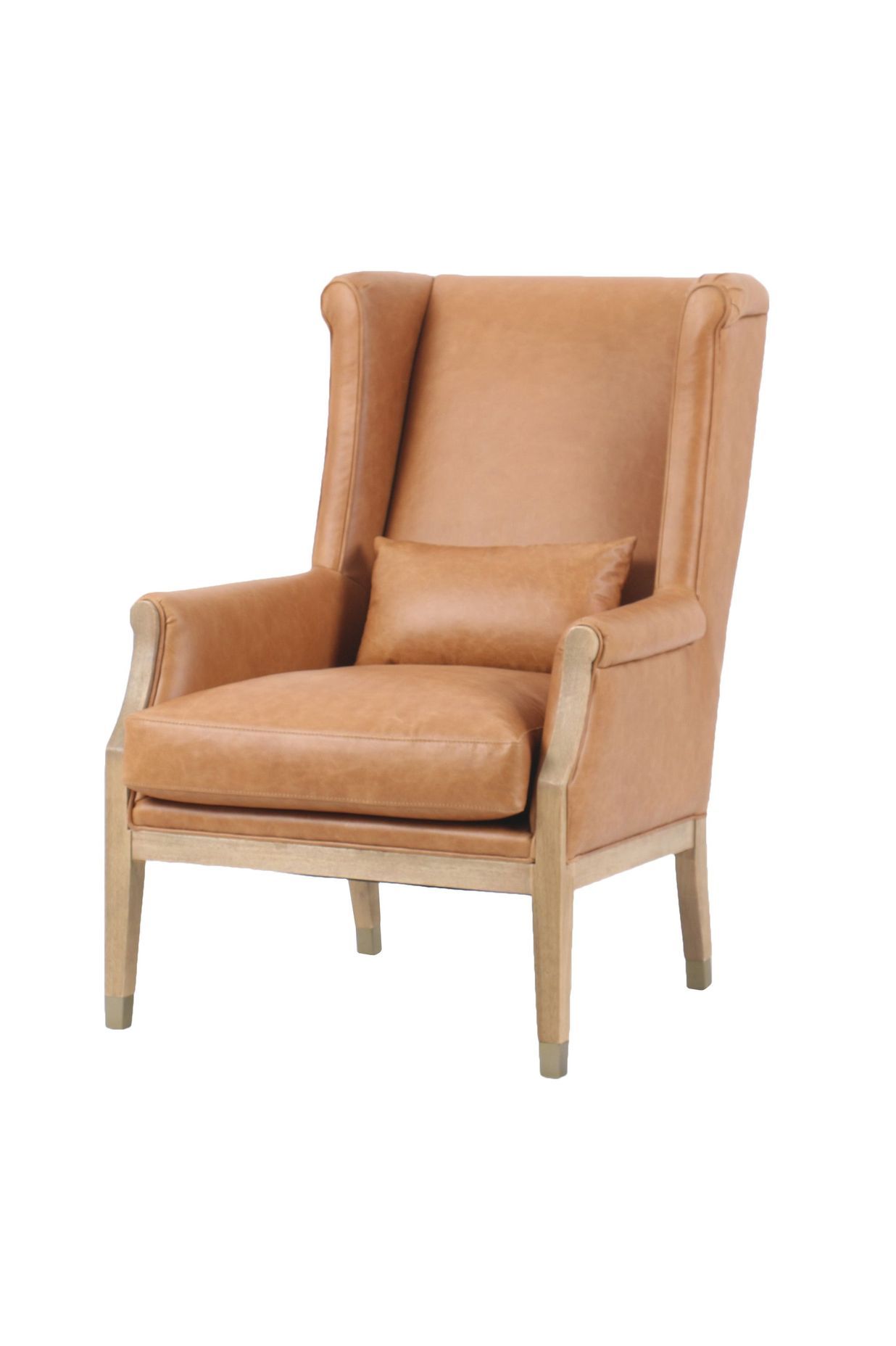 Ronald leather wing back chair by French Country Collections