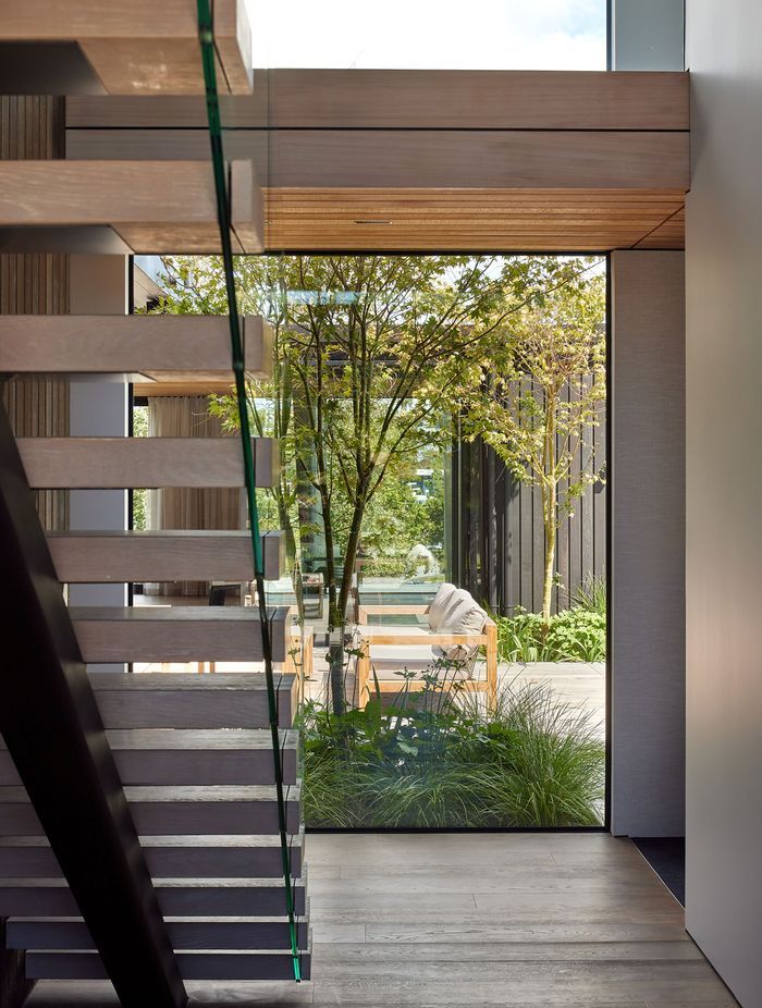 Greenery can be seen straight away upon entrance into the home.