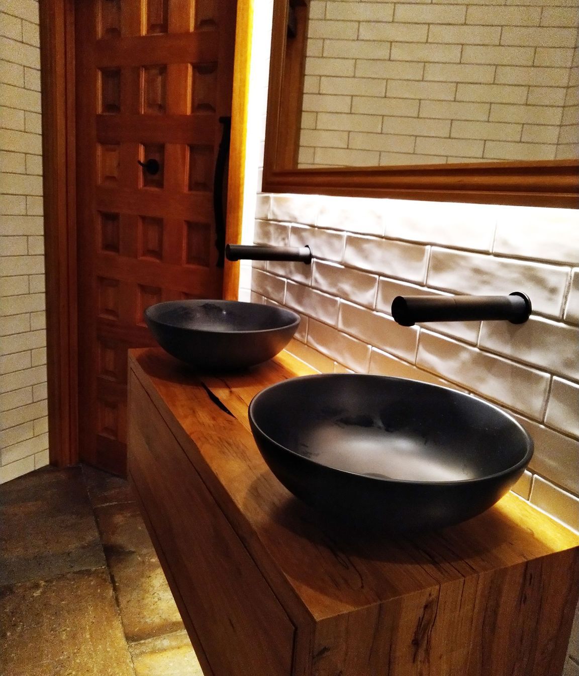 On-trend matte black creates a contemporary design.
