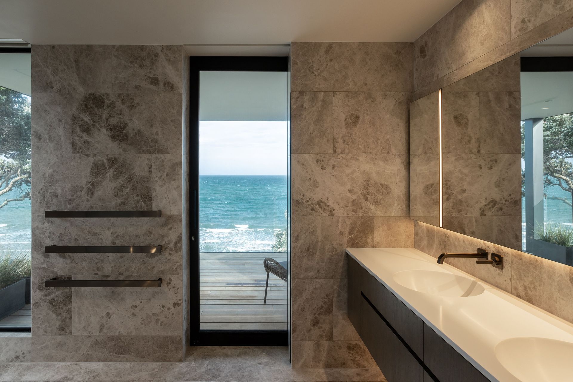 Sea views can be experienced throughout the home.
