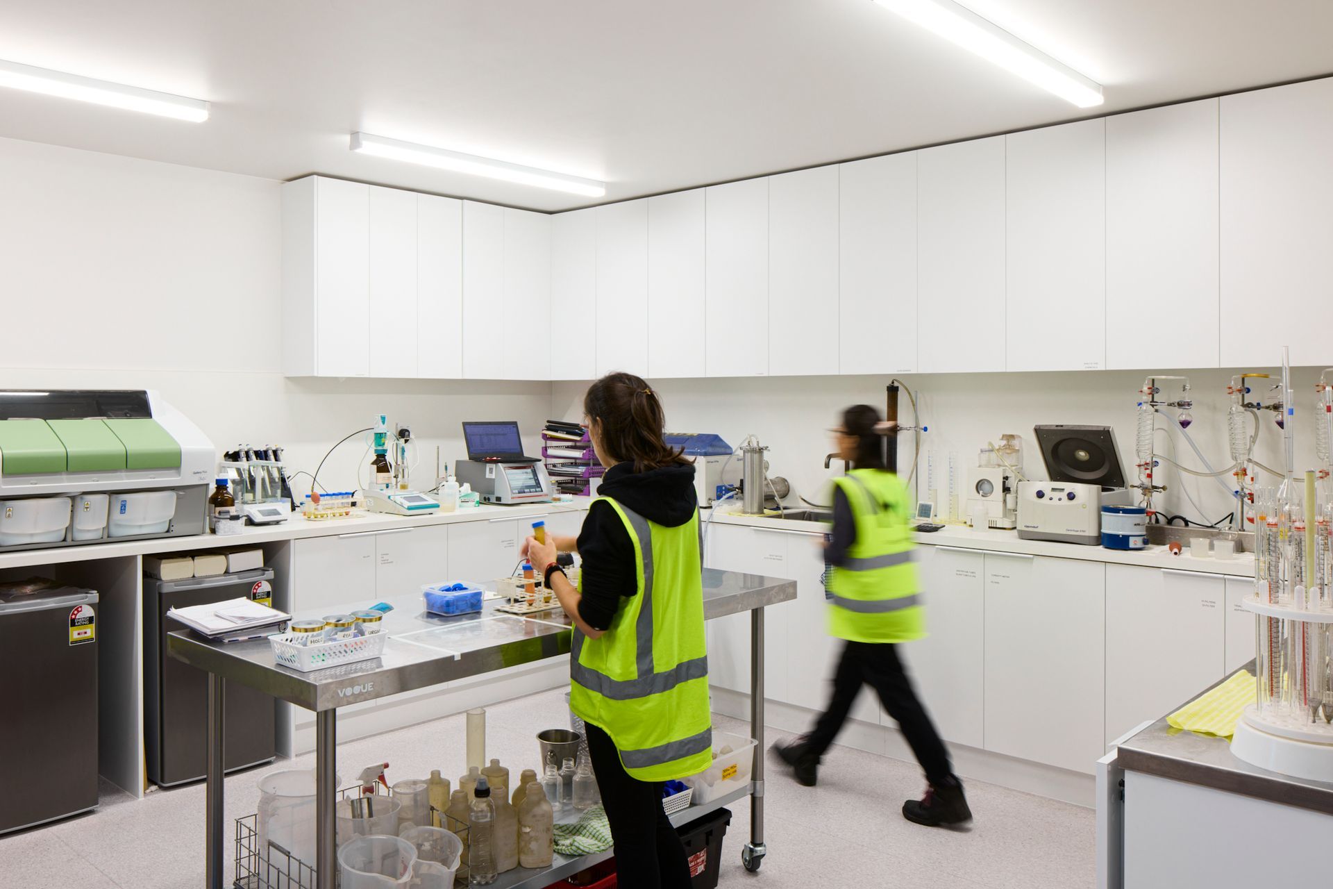 The lab lies on the ground floor.