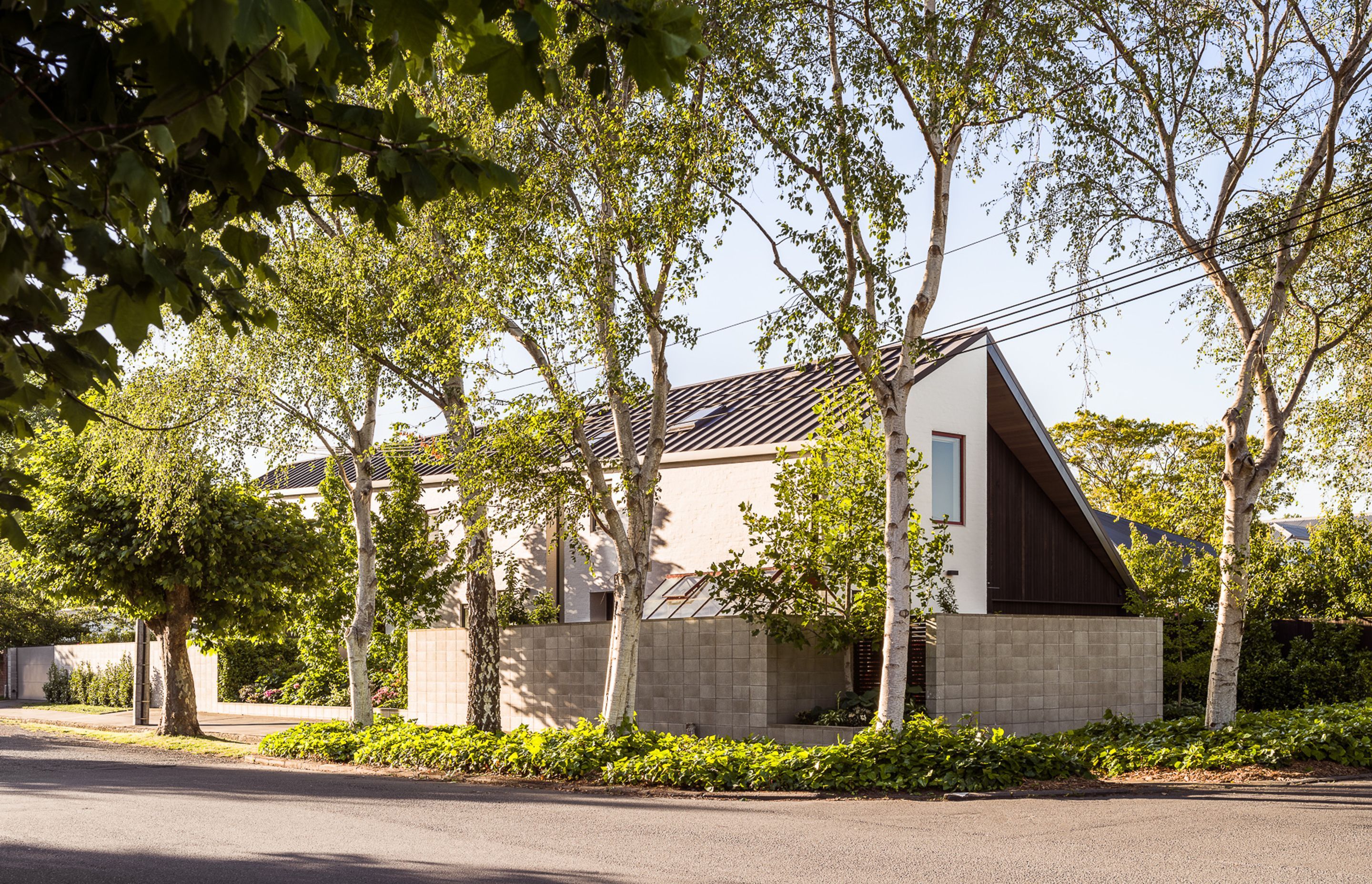 The home occupies an enviable site on the corner of two leafy Christchurch streets.