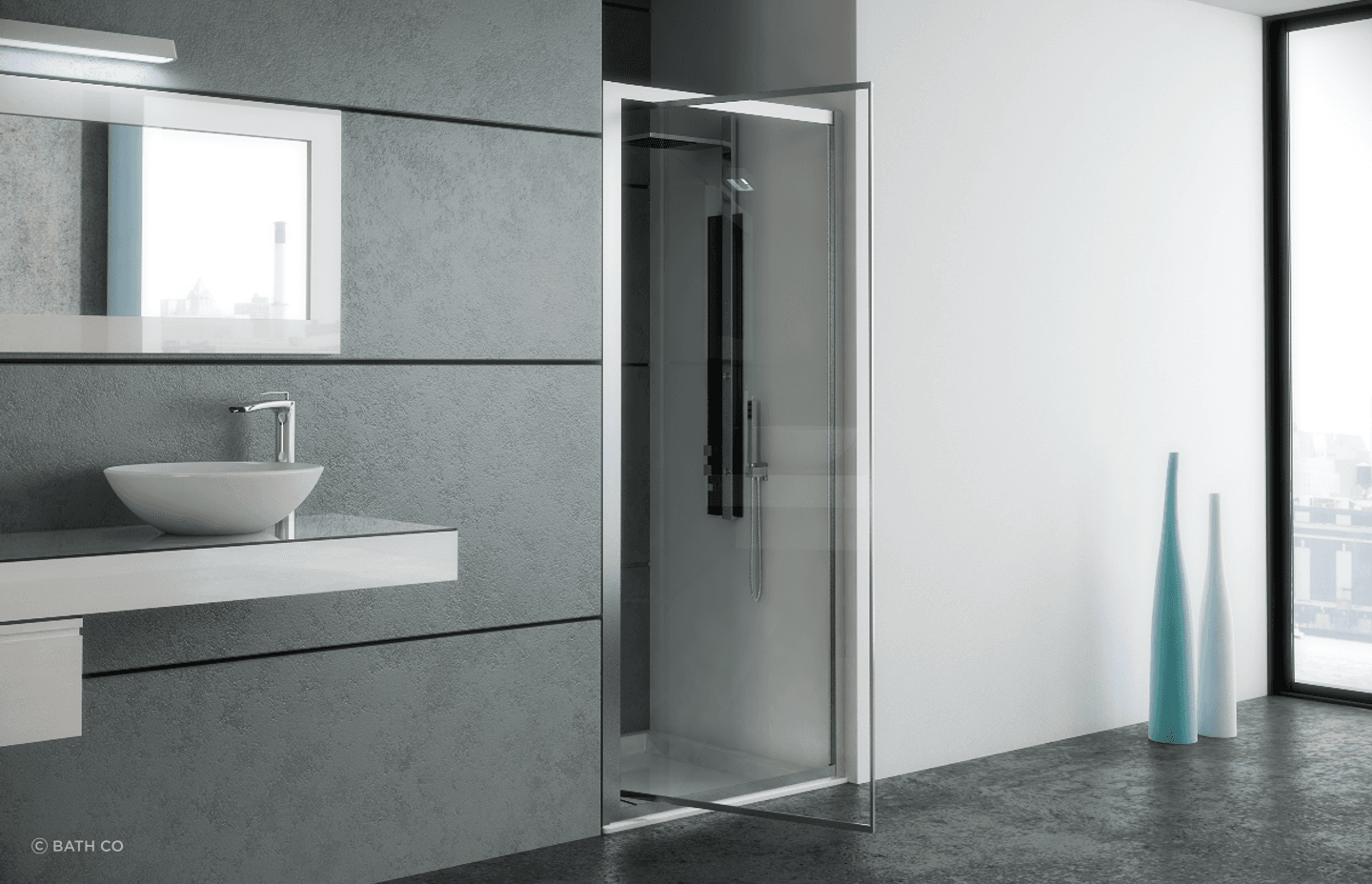 If you're after a space saving solution than the Lucca Infold Shower offers a sleek and modern solution