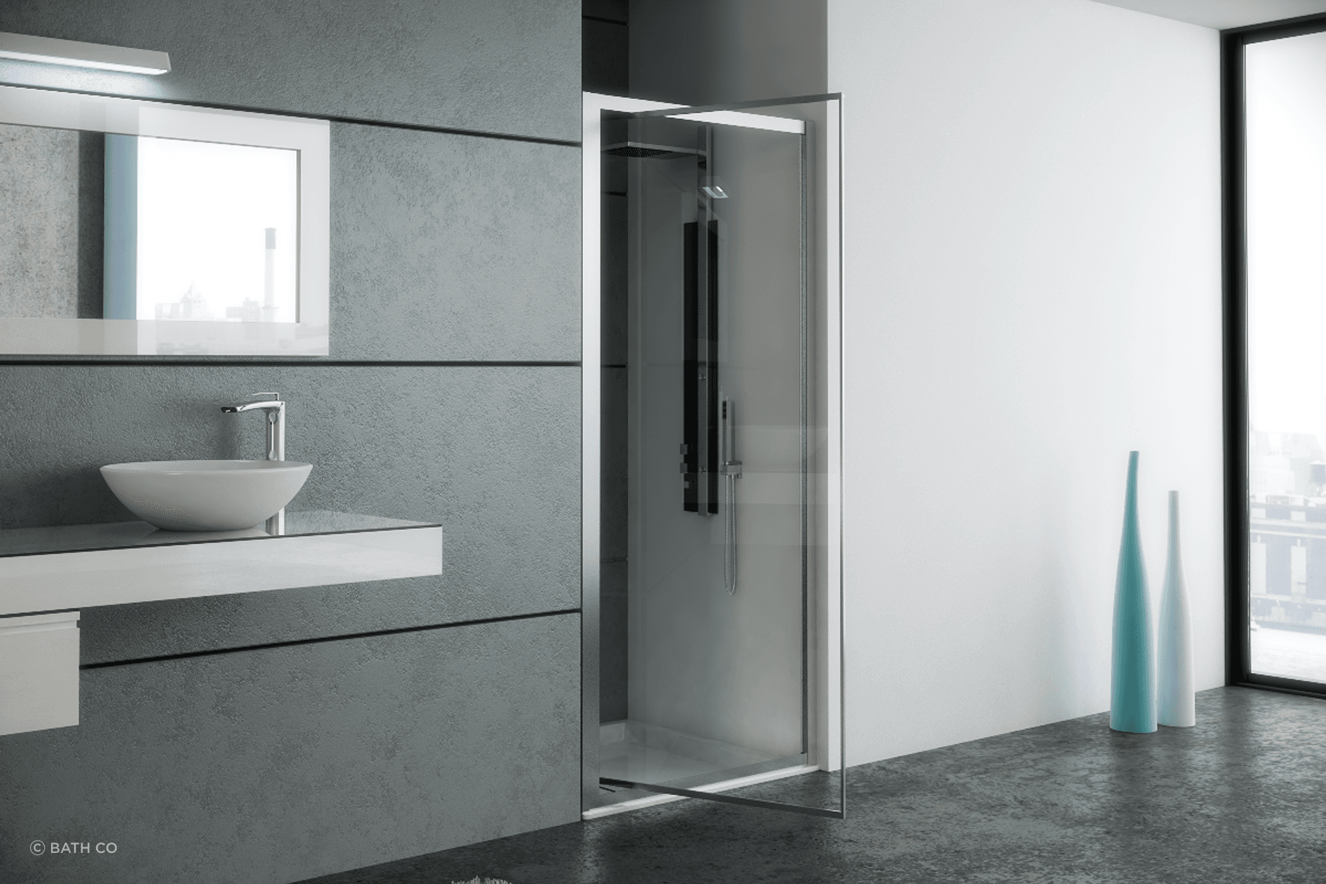 If you're after a space saving solution than the Lucca Infold Shower offers a sleek and modern solution