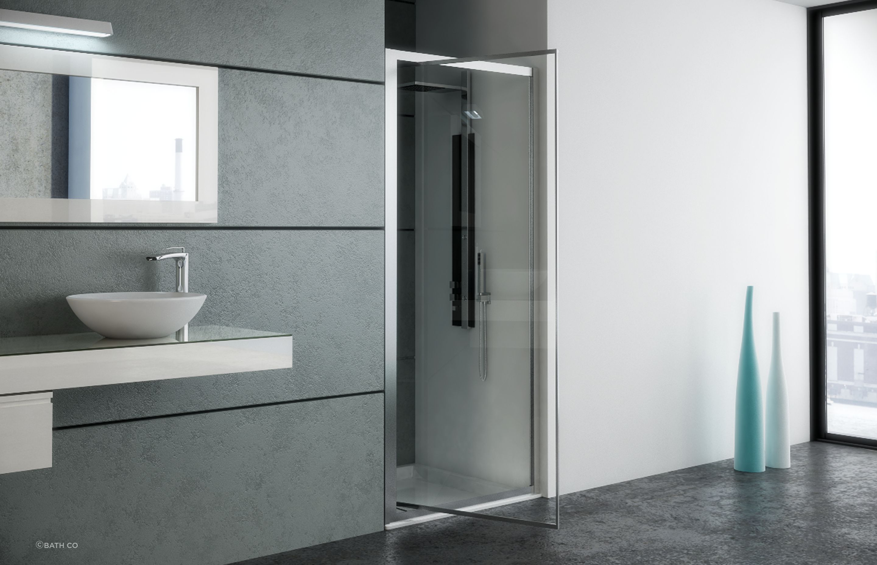 If you're after a space saving solution than the Lucca Infold Shower offers a sleek and modern solution