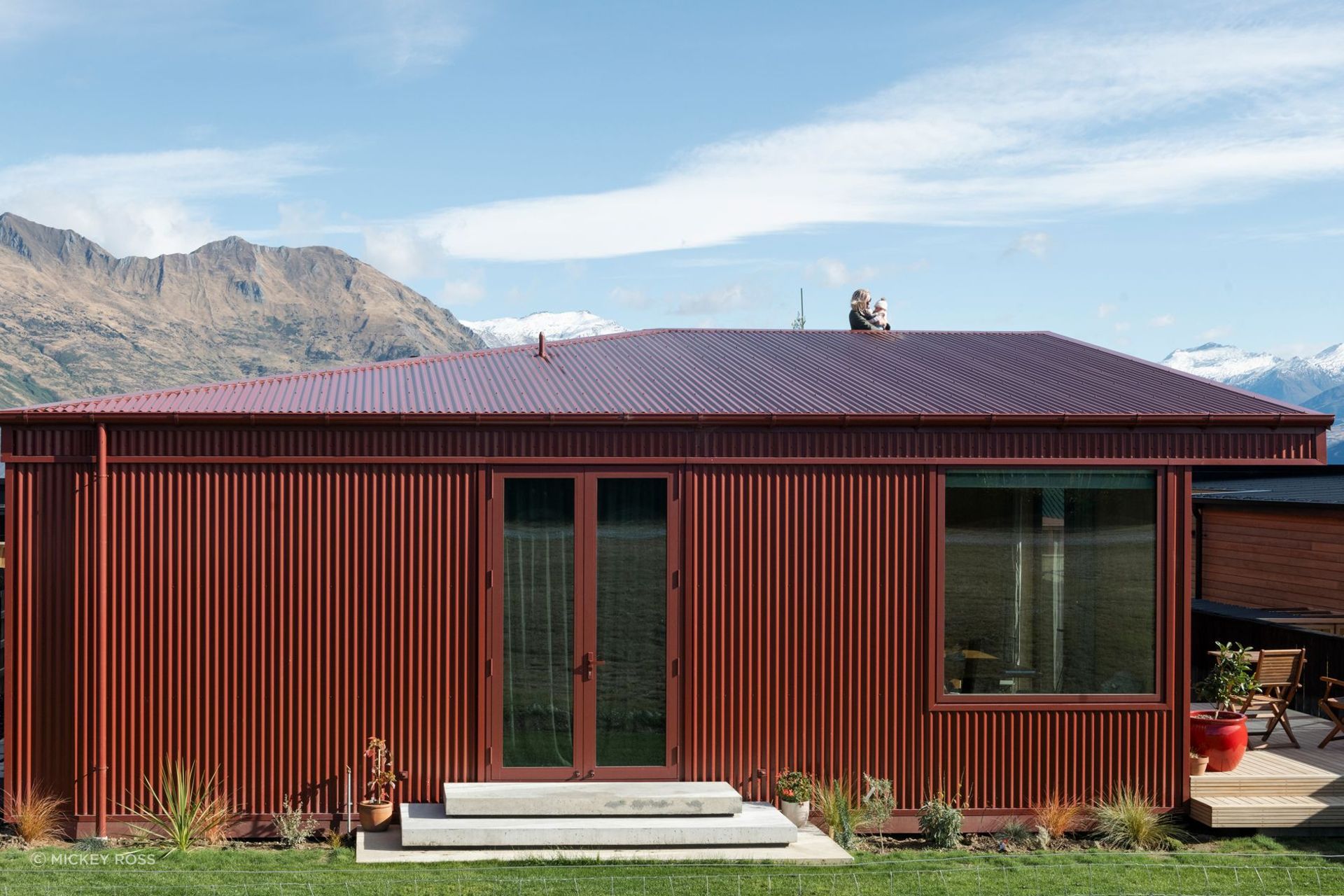 The new-build family home in Wanaka designed by Rafe Maclean of Rafe Maclean Architects. “For budget reasons we made the construction very simple,” he says. “The homeowners wanted something interesting that was really well-crafted.”